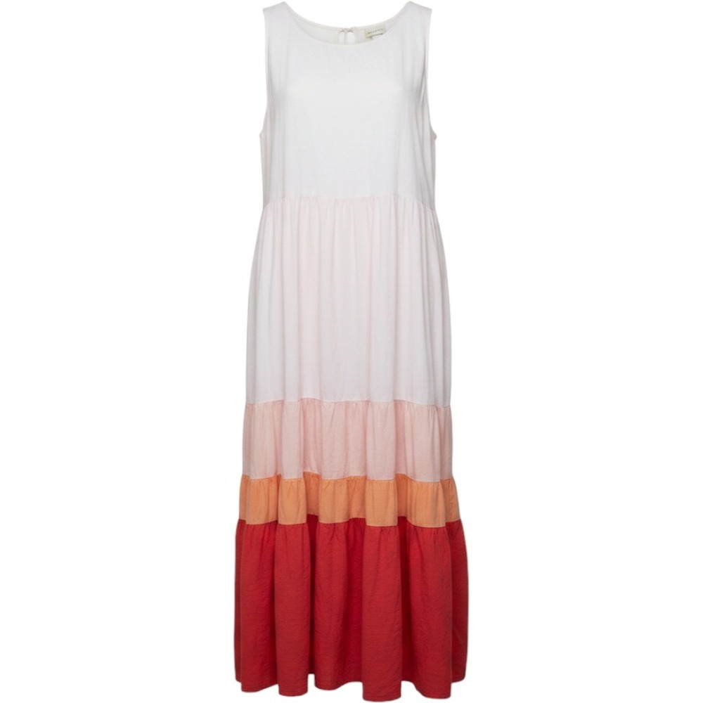 Ava & Viv Womens 2X Colorblock Tiered Maxi Dress Sleeveless Pink Red Boho Y2K